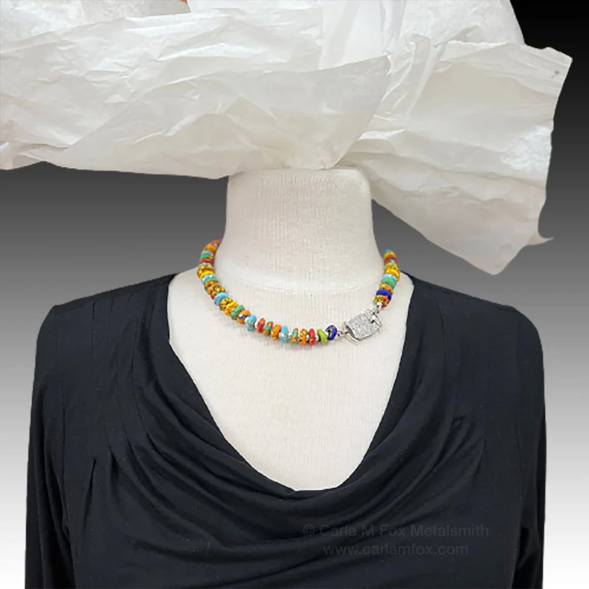 Box Clasp with Confetti Glass Beads — Carla M Fox Metalsmith